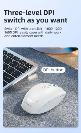 Мышь беспроводная Borofone BG7, 2,4G, 1000-1600dpi, белый