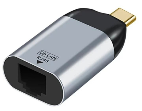 Адаптер - переходник USB3.1 Type-С - RJ45, mini, серебро Адаптер - переходник USB3.1 Type-С - RJ45, mini, серебро