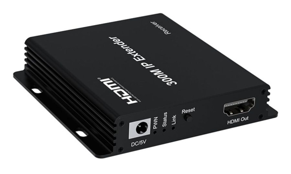 Приемник IP-удлинителя HDMI по витой паре RJ45 (LAN) до 300 метров, активный, FullHD 1080p, EDID, черный