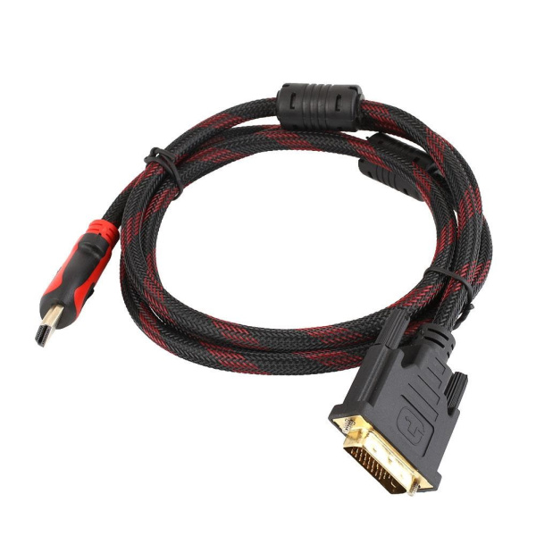 Кабель HDMI - DVI-D, папа-папа, 1,5 метра, в оплетке Кабель HDMI - DVI-D, папа-папа, 1,5 метра, в оплетке