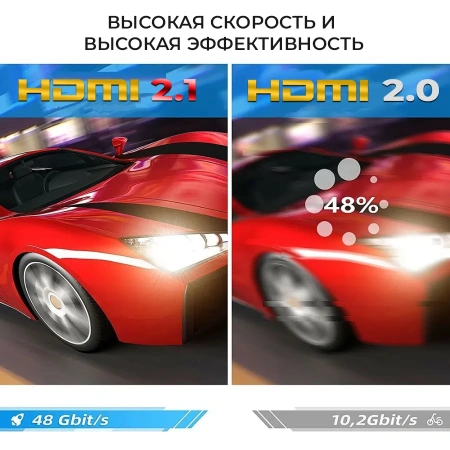 Кабель HDMI v2.1 Premium UltraHD 8K 120Гц, 48 Гбит/с, папа-папа, 15 метров, черный