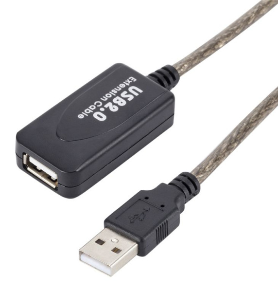 Кабель USB2.0 с усилителем, папа-мама, 10 метров Кабель USB2.0 с усилителем, папа-мама, 10 метров