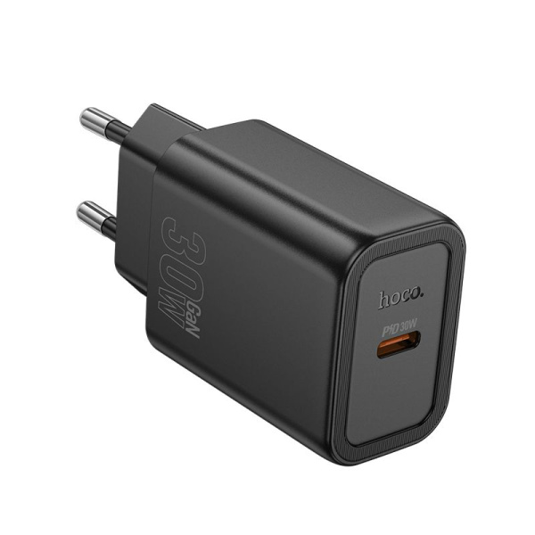 Зарядное устройство сетевое - блок питания HOCO N62, USB Type-C PD30W, черный Зарядное устройство сетевое - блок питания HOCO N62, USB Type-C PD30W, черный