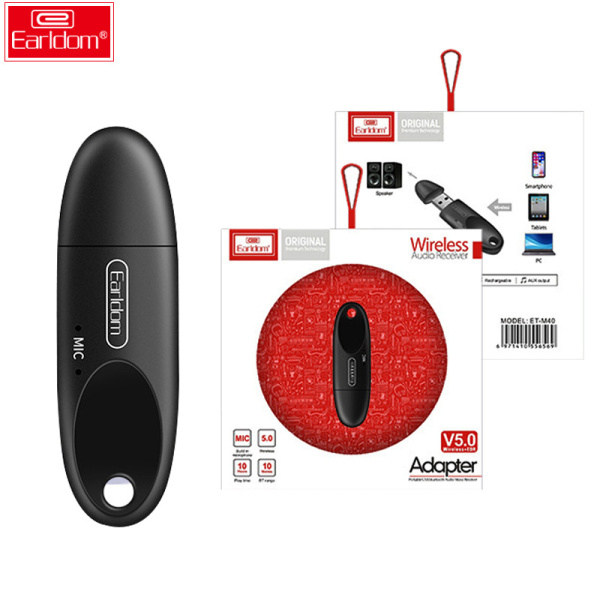 Адаптер с микрофоном для магнитолы автомобиля и смартфона - аудиоресивер USB Bluetooth v5.0 ET-M40, Hands-Free, черный Адаптер с микрофоном для магнитолы автомобиля и смартфона - аудиоресивер USB Bluetooth v5.0 ET-M40, Hands-Free, черный