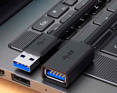 Кабель - удлинитель USB3.0, папа-мама, экранированный, 3 метра, черный