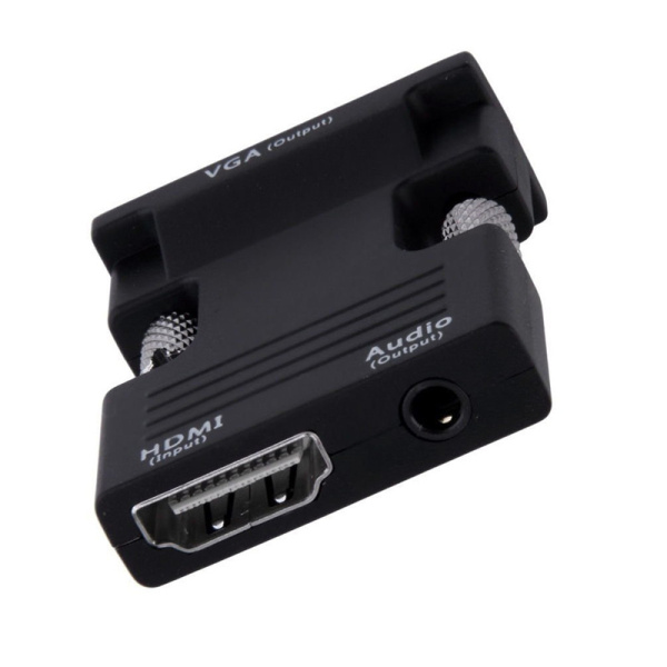 Адаптер - переходник HDMI – VGA - jack 3.5mm (AUX) PRO MINI, черный Адаптер - переходник HDMI – VGA - jack 3.5mm (AUX) PRO MINI, черный