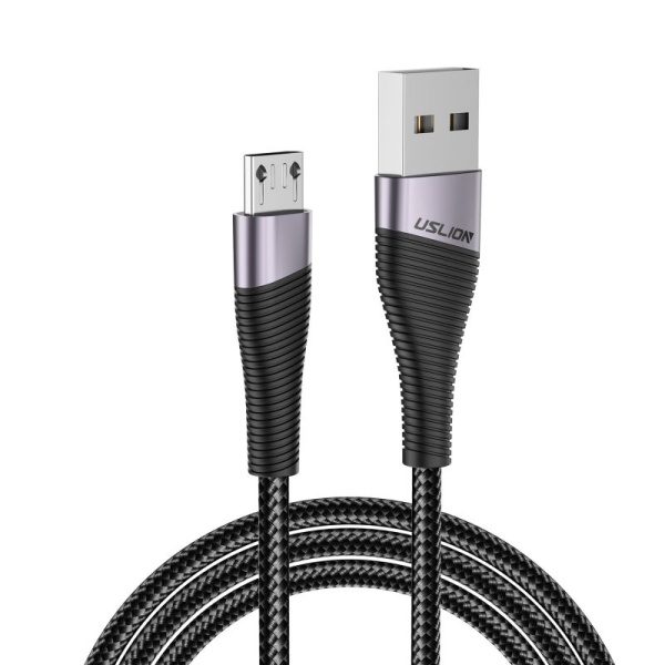 Зарядный USB дата кабель USLION DESIGN MicroUSB для быстрой зарядки, 2.4A, 1м, черный Зарядный USB дата кабель USLION DESIGN MicroUSB для быстрой зарядки, 2.4A, 1м, черный