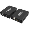 KVM-удлинитель HDMI USB по витой паре RJ45 UTP (LAN) POE до 60 метров, FullHD 1080p, комплект, черный