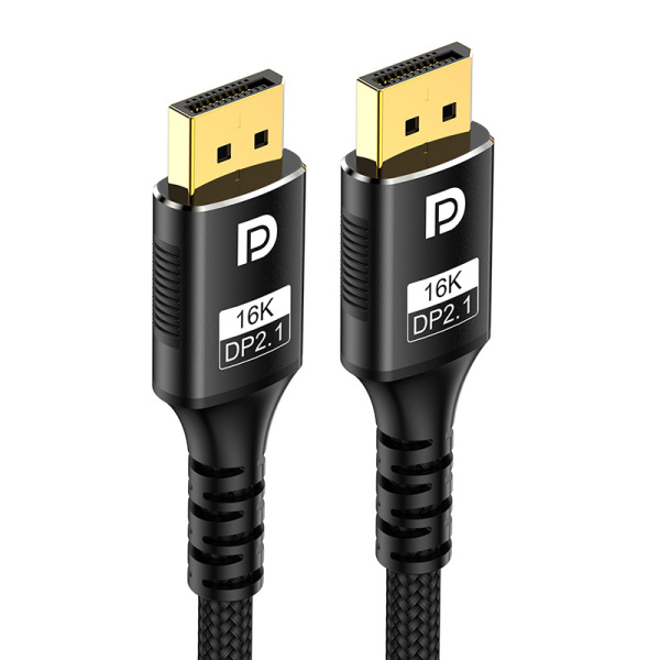 Кабель DisplayPort - DisplayPort v2.1 16K30Hz / 8K60Hz / 4K240Hz, 80Gps, 12 бит, папа-папа, 1 метр, в оплетке, черный
