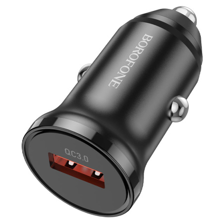 Автомобильное зарядное устройство USB BOROFONE BZ18, 1 USB QC3.0, черный