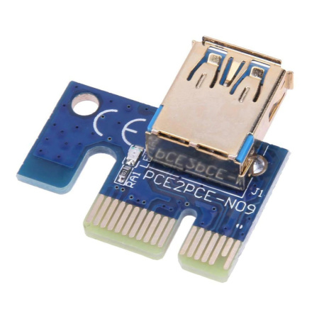 Адаптер - райзер USB3.0 PCI-E 1X на 16X, 6pin (ver.009S)