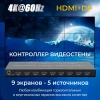 Контроллер видеостены HDMI /DisplayPort  4K@60Hz UltraHD 3x3 до 9 экранов 5 входов, RS232, RJ45, AUX, пульт ДУ