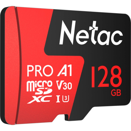 Карта памяти SDXC-micro 128GB Netac P500 Extreme PRO, класс 10, SD-адаптер