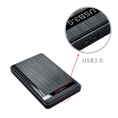 Внешний корпус - бокс SATA - MiniUSB - USB3.0 для жесткого диска SSD/HDD 2.5” ver.02, черный
