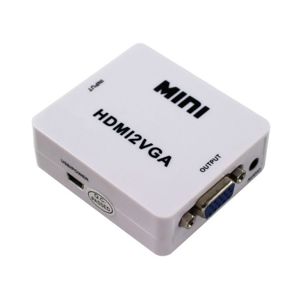 Адаптер - переходник HDMI на VGA, белый Адаптер - переходник HDMI на VGA, белый