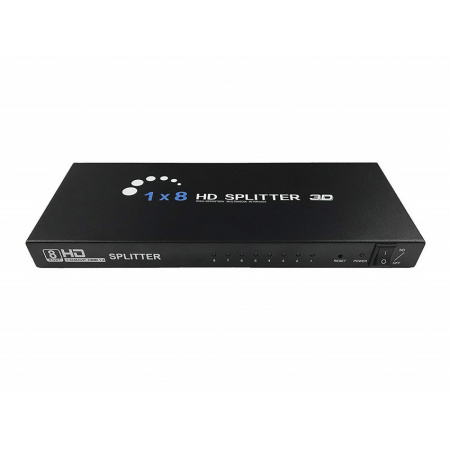 Адаптер - разветвитель - сплиттер 1×8 HDMI, FullHD 1080p 3D, активный, черный