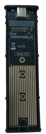 Внешний корпус - бокс для жесткого диска SSD M.2 NVME - USB-C/USB-A, алюминий, черный