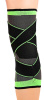Фиксатор коленного сустава с лентами - регулируемый бандаж на колено - ортопедический эластичный наколенник - спортивная компрессионная нескользящая поддержка для колена, размер XXL, черно-зеленый
