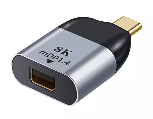 Адаптер - переходник USB3.1 Type-С - Mini DisplayPort 8K, mini, серебро Адаптер - переходник USB3.1 Type-С - Mini DisplayPort 8K, mini, серебро