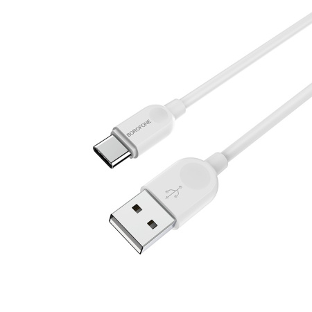Зарядный USB дата кабель BOROFONE BX14 Type-C, 3.0A, 3м, белый