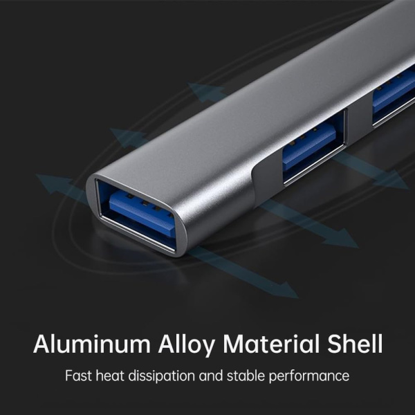 Адаптер - хаб USB3.1 Type-C/USB3.0 Type-A на USB3.0 - 3x USB2.0, серый Адаптер - хаб USB3.1 Type-C/USB3.0 Type-A на USB3.0 - 3x USB2.0, серый