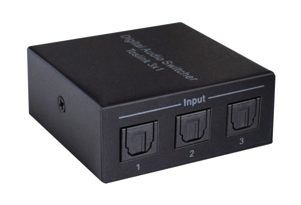 Цифровой аудио переключатель - свитч 3x1 оптический (Toslink/SPDIF), с пультом ДУ, черный Цифровой аудио переключатель - свитч 3x1 оптический (Toslink/SPDIF), с пультом ДУ, черный