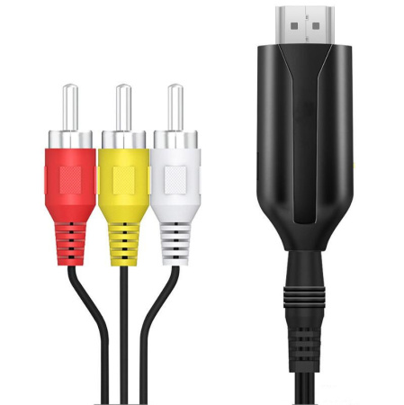 Кабель - переходник HDMI на RCA (AV) ver.03, черный