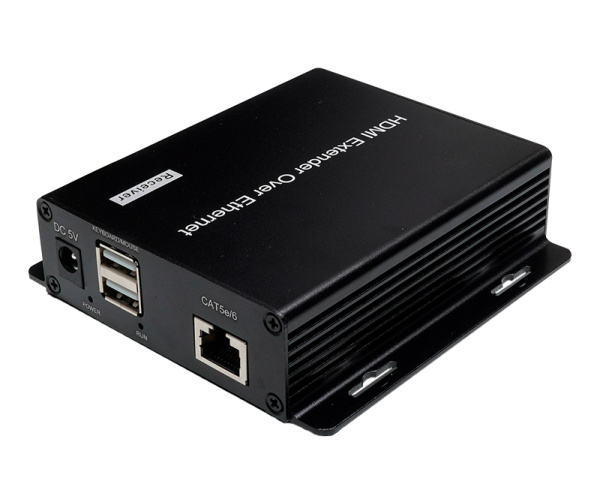 Приемник - KVM IP-удлинитель HDMI USB по витой паре RJ45 UTP (LAN) до 200 метров UltraHD 4K, поддержка IP, черный Приемник - KVM IP-удлинитель HDMI USB по витой паре RJ45 UTP (LAN) до 200 метров UltraHD 4K, поддержка IP, черный