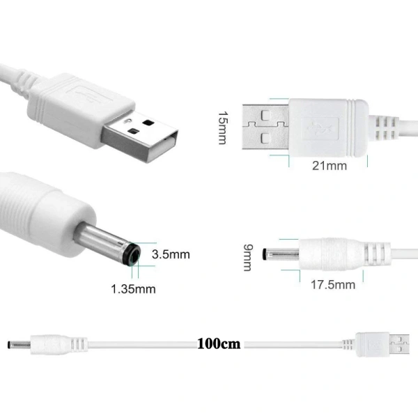 Кабель питания DC3.5*1.35mm - USB 5V1A, 1 метр Кабель питания DC3.5*1.35mm - USB 5V1A, 1 метр