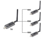 Удлинитель сигнала HDMI v1.4 по Wi-Fi до 150 метров, активный, FullHD 1080p, комплект 1 передатчик + 3 приемника, алюминий