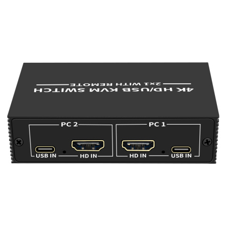 Адаптер - 2-х портовый KVM-переключатель HDMI 4K USB2.0/USB-C, черный