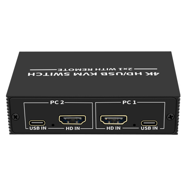Адаптер - 2-х портовый KVM-переключатель HDMI 4K USB2.0/USB-C, черный Адаптер - 2-х портовый KVM-переключатель HDMI 4K USB2.0/USB-C, черный