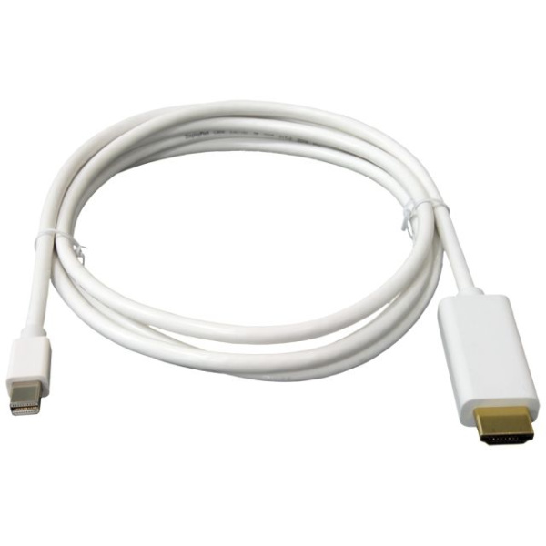 Кабель Mini DisplayPort - HDMI 4K, папа-папа, 1,8 метра, белый Кабель Mini DisplayPort - HDMI 4K, папа-папа, 1,8 метра, белый