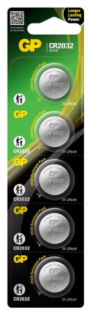 Батарейка дисковая - элемент питания GP Lithium CR2032/5BP