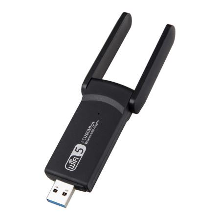 Адаптер - беспроводной Wi-Fi-приемник USB3.0, две антенны, до 1200 Мбит/с, двухдиапазонный - 2.4GHz/5.8GHz