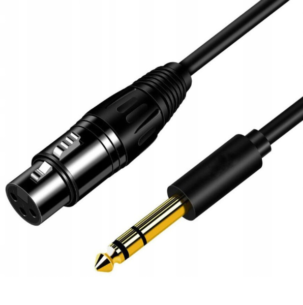 Кабель jack 6.35mm - XLR для микрофона, черный, 1,5 метра Кабель jack 6.35mm - XLR для микрофона, черный, 1,5 метра