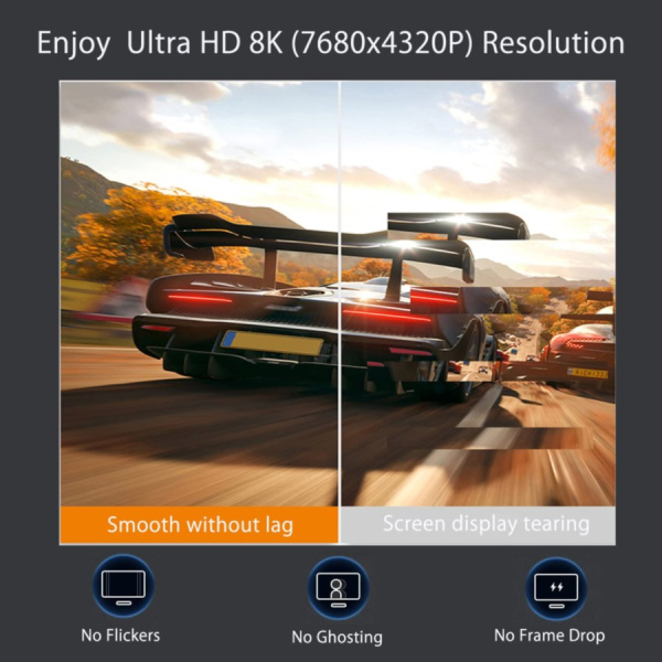 Кабель USB3.1 Type-C - DisplayPort v1.4 (DP1.4), 8K 60Гц / 4K 144Гц / 2K 240Гц, 32.4 Гбит/с, 12 бит, в оплетке, 1.8 метра