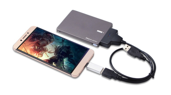 Адаптер - переходник - кабель SATA - 2x USB2.0 для жесткого диска SSD/HDD 2.5″, черный Адаптер - переходник - кабель SATA - 2x USB2.0 для жесткого диска SSD/HDD 2.5″, черный