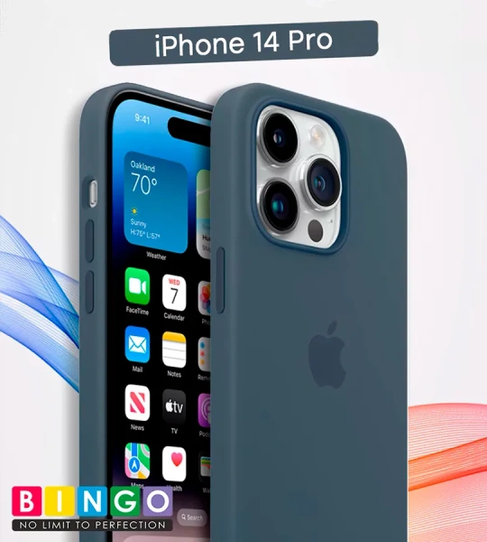 Чехол - бампер для Apple iPhone 14 Pro, Bingo Silicone Case, темно-синий