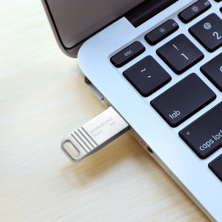 Флешка 32Gb Borofone BUD1, USB 2.0, серебристый