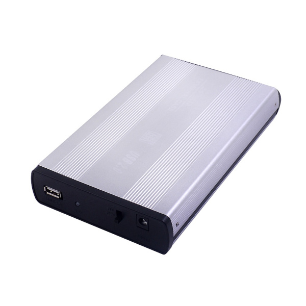 Внешний корпус - бокс SATA - USB2.0 для жесткого диска SSD/HDD 3.5”, алюминий, серебро Внешний корпус - бокс SATA - USB2.0 для жесткого диска SSD/HDD 3.5”, алюминий, серебро