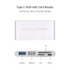 Адаптер - переходник USB3.1 Type-C - USB2.0 - USB3.0 - картридер TF/SD, серебро
