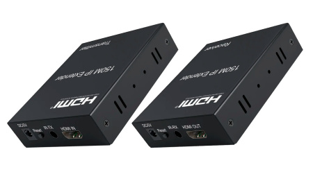 Удлинитель сигнала HDMI по витой паре RJ45 (LAN) до 150 метров, активный, FullHD 1080p, комплект, черный