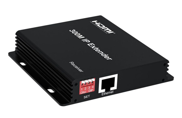 Приемник IP-удлинителя HDMI по витой паре RJ45 (LAN) до 300 метров, активный, FullHD 1080p, EDID, черный