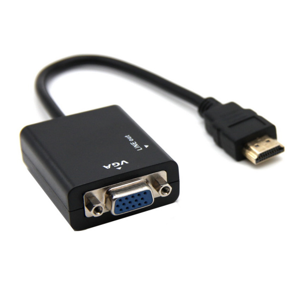 Адаптер - переходник HDMI – VGA - jack 3.5mm (AUX) PRO, черный Адаптер - переходник HDMI – VGA - jack 3.5mm (AUX) PRO, черный