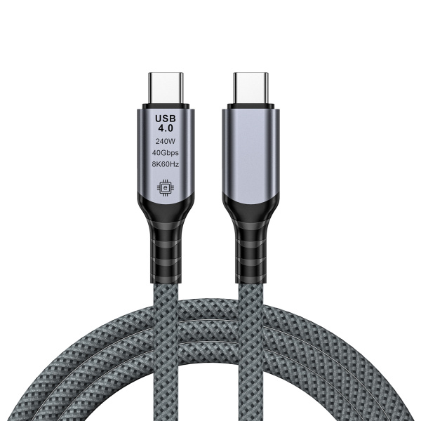 Кабель USB4.0 Type-C чип E-Marker, 8K 60Гц / 4K 144Гц, 40 Гбит/с, PD 240W (48V/5A), поддержка Thunderbolt 3/4, 0,5 метра