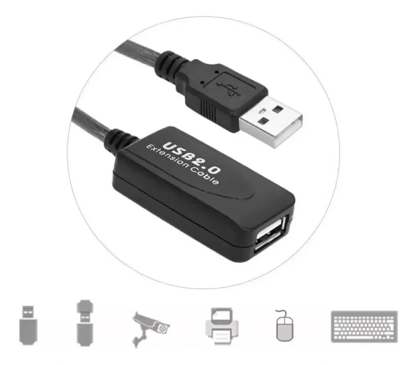 Кабель USB2.0 с усилителем, папа-мама, 15 метров