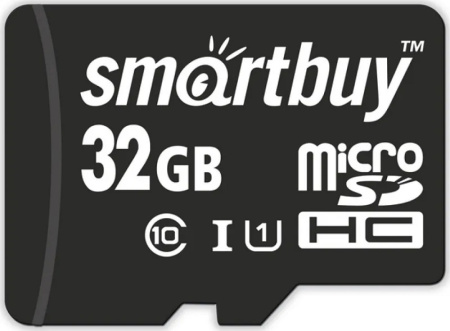 Карта памяти MicroSDHC 32Gb SmartBuy (SB32GBSDCL10-01), класс 10, SD-адаптер