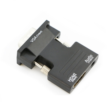 Адаптер - переходник HDMI – VGA - jack 3.5mm (AUX) PRO MINI, черный