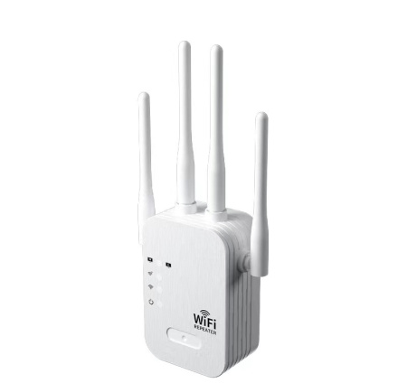 Адаптер - репитер, повторитель, усилитель Wi-Fi сигнала ver.02, до 300 Мбит/с, 4 антенны, белый